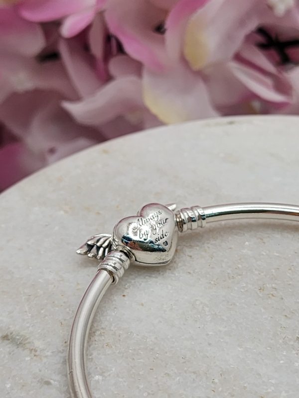 Pandora Moments Winged Heart Clasp Bangle 925ct - IP377437 - Image 10