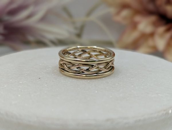 Unisex 9CT Yellow Gold Criss Cross Style Ring (8.0gms) - BP353889 - Image 4