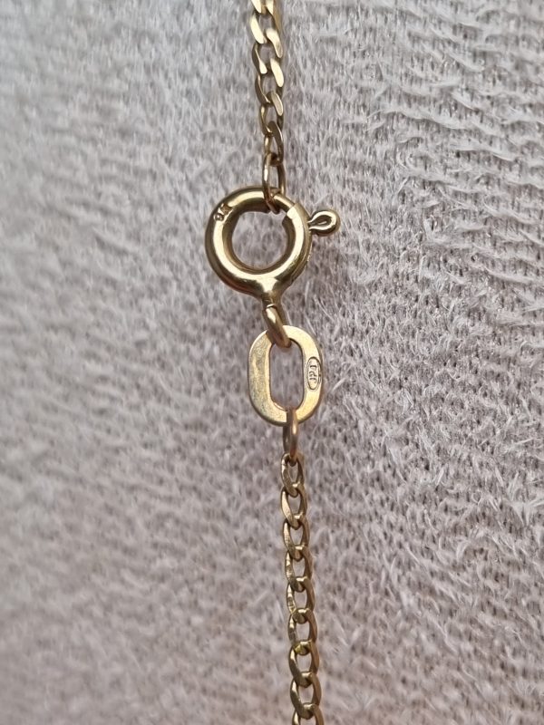 9ct Yellow Gold Necklace with Purple Stone Flower Pendant TW356955 - Image 3