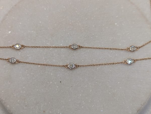 Valuated Lady's 14CT Rose Gold Sapphire & Diamond Necklace (5.55gms) - BP289277 - Image 4