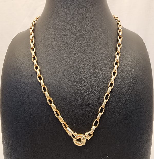 Ladies 9CT Yellow Gold Belcher Necklace 55CM - IP333337 - Image 3