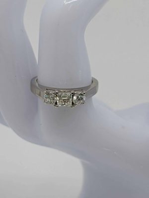 Ladies 18ct White Gold Diamond Trilogy Ring - BL331745