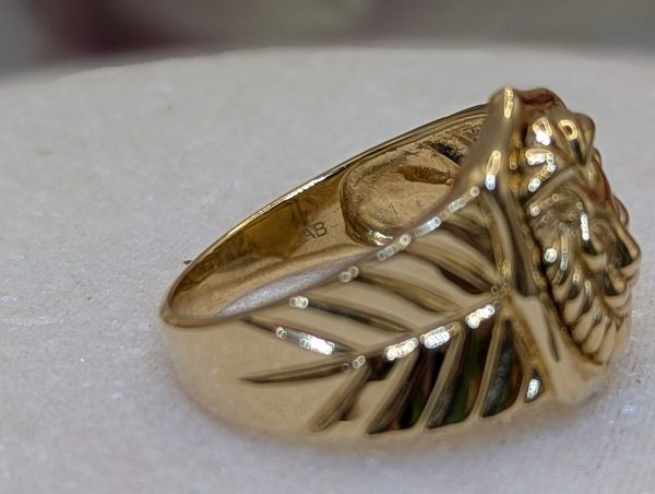 Men's 9CT Yellow Gold Lion Signet Ring (6.3gms) - BP376604 - Image 7