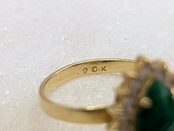 Lady's 18CT Yellow Gold, Green and Clear Stone Dress Ring (3.0gms) - BP369692 - Image 7