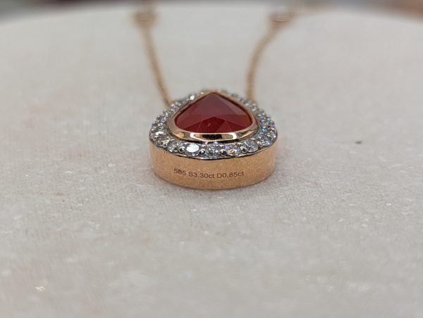 Valuated Lady's 14CT Rose Gold Sapphire & Diamond Necklace (5.55gms) - BP289277 - Image 3
