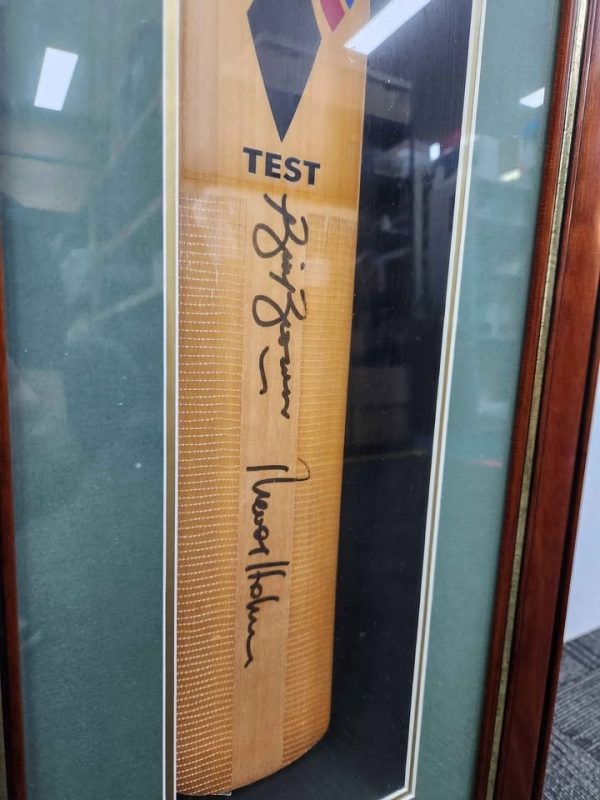Bill Brown and Trevor Hohns Signed Cricket Bat Framed Memorabilia - BP368349 - Image 3