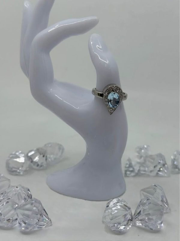 Ladies White Gold Diamond Teardrop Ring - BL361135 - Image 6
