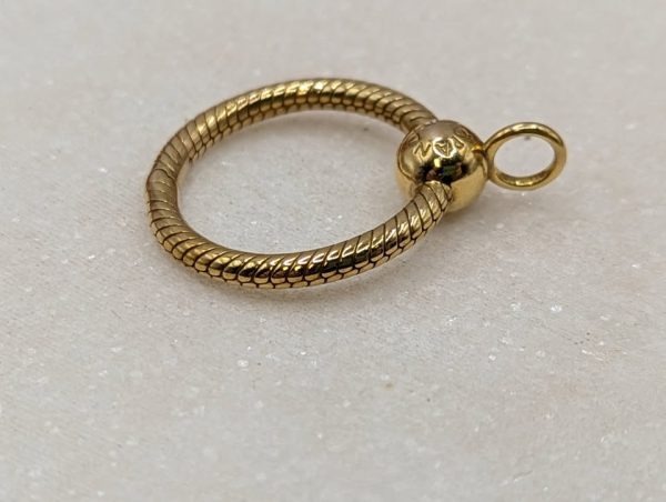 Ladies Pandora 9CT Gold Plated Silver Hoop Pendant (4.9gms) - BP348915 - Image 4