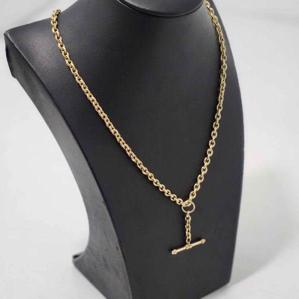 LADIES 9CT YELLOW GOLD NECKLACE WITH T BAR #GN377529 - Image 10