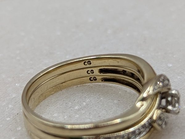 Ladies 9CT Yellow Gold Diamond 3 Piece Ring Set (5.4gms)*REDUCED PRICE* - BP311951 - Image 4