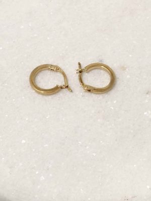 9CT YELLOW GOLD P ROUND EARRINGS  #GN373087