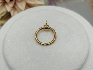 Ladies Pandora 9CT Gold Plated Silver Hoop Pendant (4.9gms) - BP348915