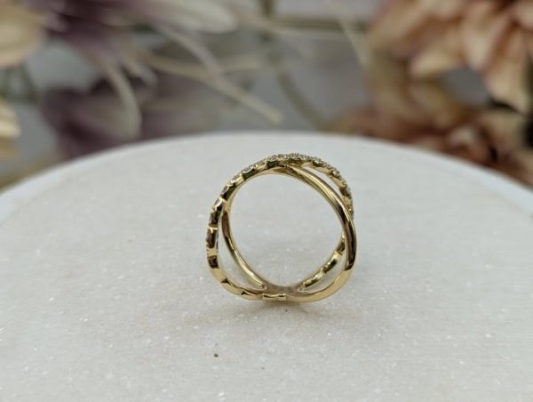 Le Gassick 18CT Yellow Gold Diamond Lorelei Criss Cross Ring From Hearts On Fire(5.9gms) - BP370831 - Image 4