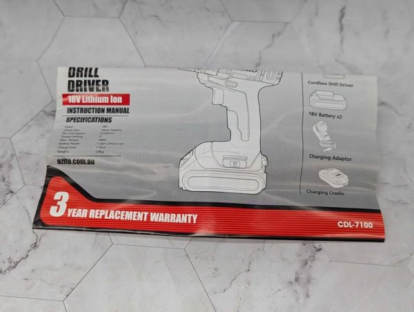 Ozito 18V Drill & 2 Battery Kit - BP379055 - Image 10