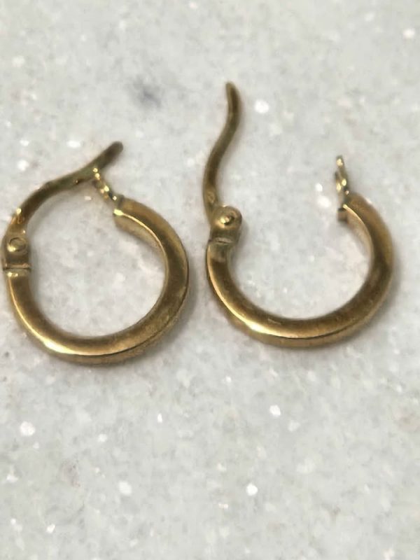 9CT YELLOW GOLD P ROUND EARRINGS  #GN373087 - Image 8