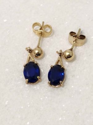 LADIES 9CT YELLOW GOLD P EARRINGS #GN376543