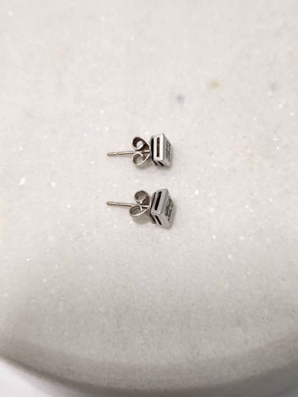 18CT WHITE GOLD P EARRINGS #GN374602 - Image 5