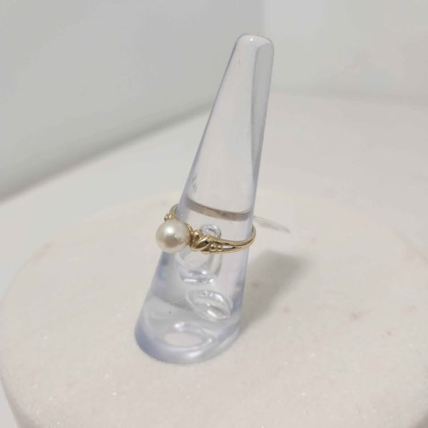 LADIES 9CT YELLOW GOLD PEARL RING #GN376191 - Image 7