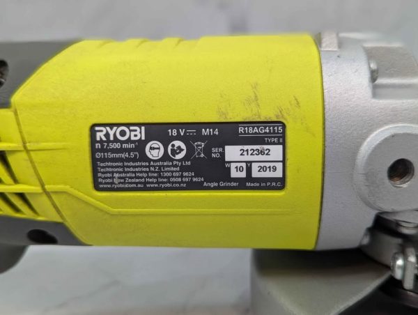 Ryobi 18V Angle Grinder Skin-Only (R18AG4115) - BP379883 - Image 5