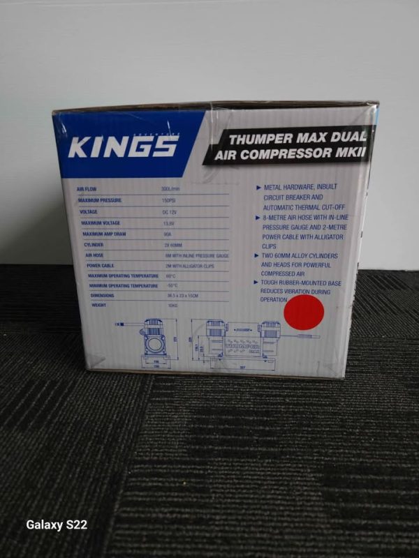 Sealed Kings Thumper Max Dual Air Compressor - BP384009 - Image 4