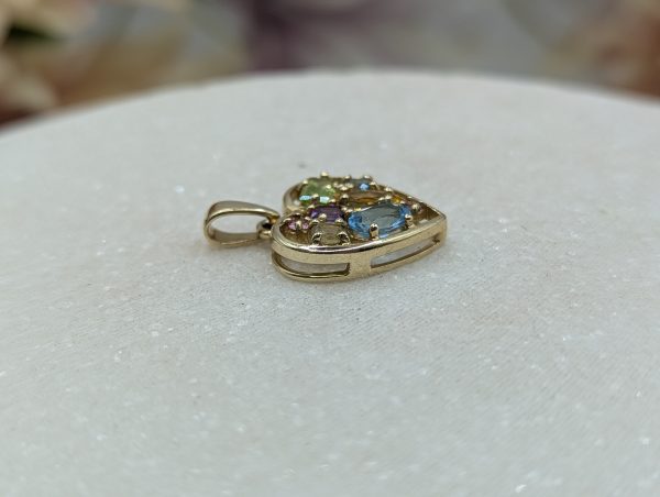 Ladies 9CT Yellow Gold Coloured Stone Heart Pendant (2.1gms) - BP335158-1 - Image 3