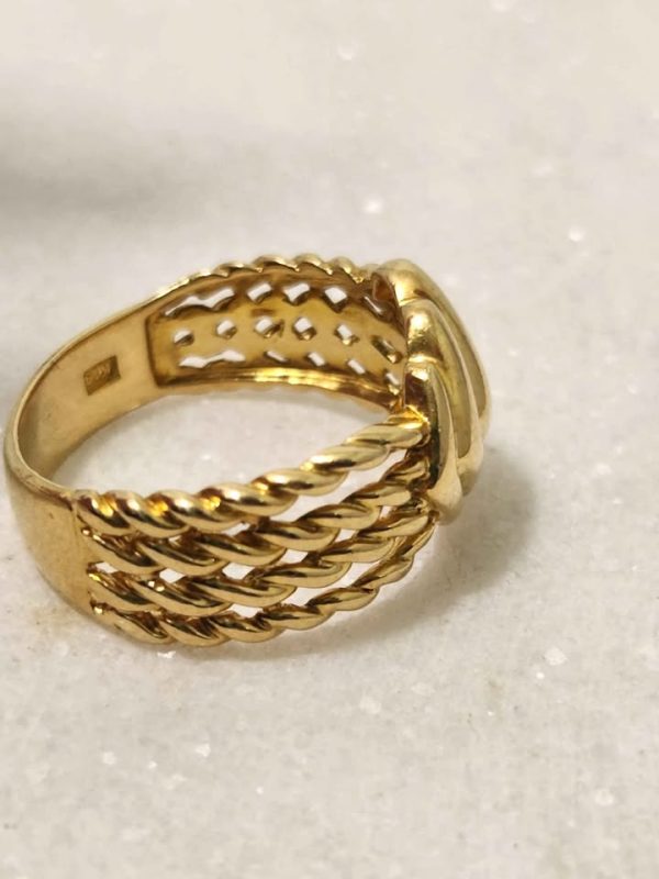 UNISEX 18CT YELLOW GOLD BELT SHARP RING #GN380738 - Image 12