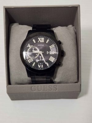 MENS BLACK GUESS WATCH IN BOX #GN378908