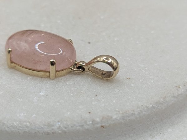 Ladies 9CT Yellow Gold Rose Quartz Pendant (3.8gms) - BP325749 - Image 10