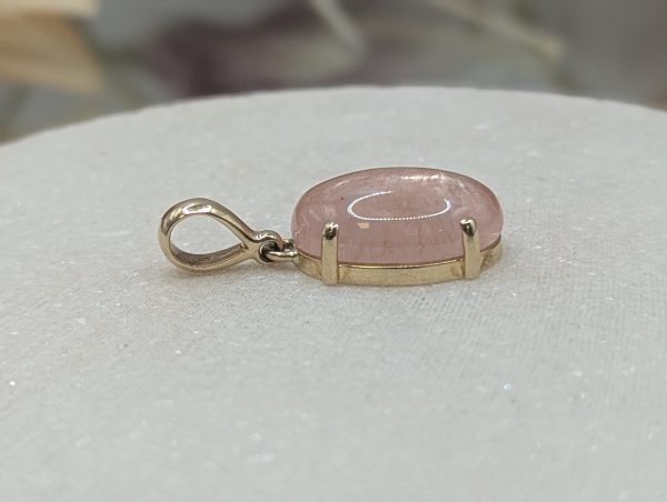 Ladies 9CT Yellow Gold Rose Quartz Pendant (3.8gms) - BP325749 - Image 9
