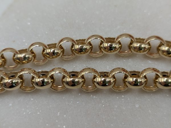 Ladies 9CT Yellow Gold Belcher and Red Stone Heart Locket Bracelet (23.99gms) - BP336070 - Image 3