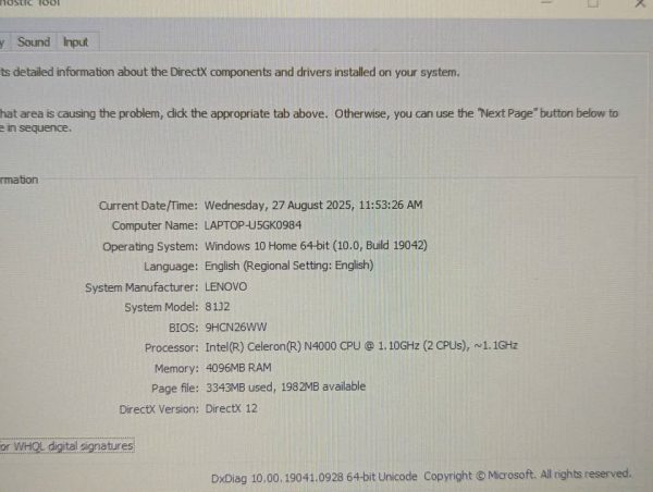 Lenovo IdeaPad Laptop (2016, Celeron N4000, 4GB, 56.9GB) - BP379176 - Image 7