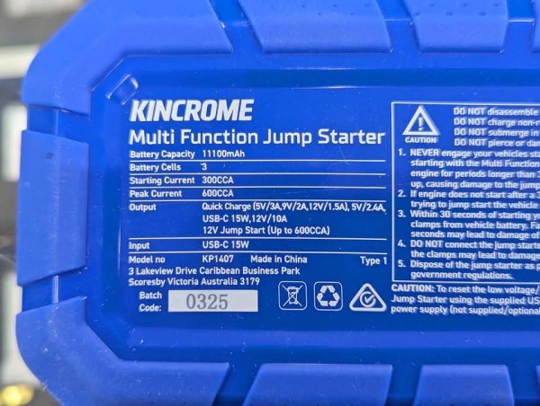 Kinchrome Multi Function Jump Starter - BP381894 - Image 4