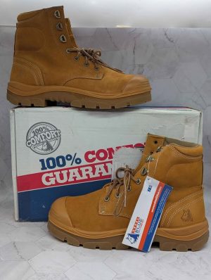 Steel Blue Argyle Lace Up Steel Cap Boots (size 10.5 U.K) - BP383427