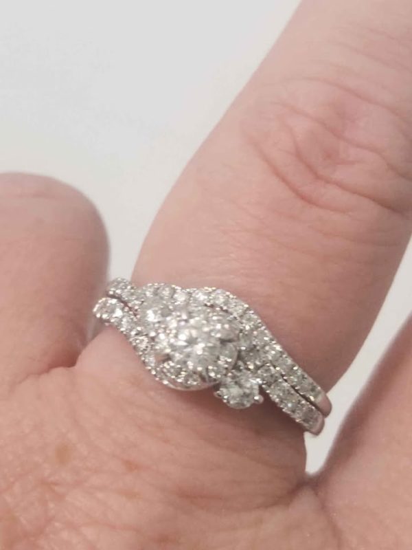 14CT WHITE GOLD BRIDAL SET RINGS #GN382530 - Image 12