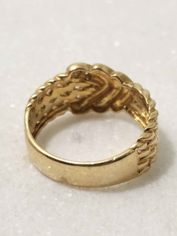 UNISEX 18CT YELLOW GOLD BELT SHARP RING #GN380738 - Image 4