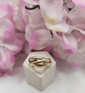 9CT Russian Wedding Band White, Yellow, Rose Gold - IP344696