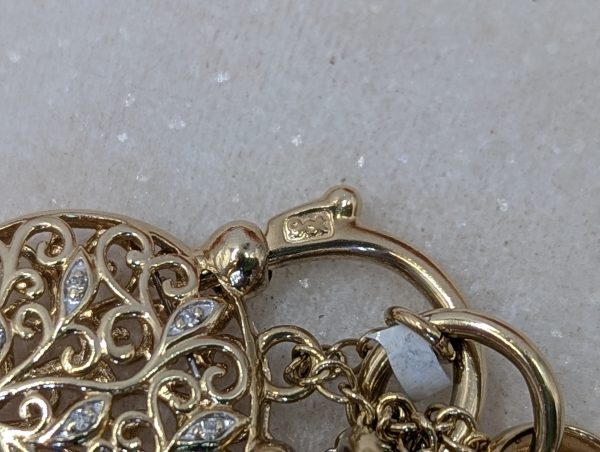 Ladies 9CT Yellow Gold Tree of Life Locket Belcher Chain Bracelet (14.75gms) - BP334802 - Image 6