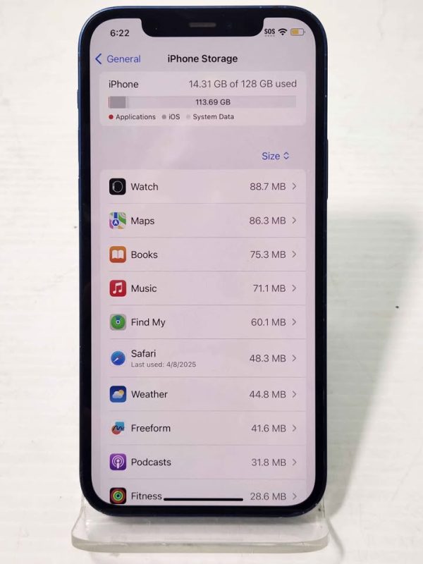 APPLE IPHONE 12 MOBILE PHONE-BLUE #GN383319 - Image 7