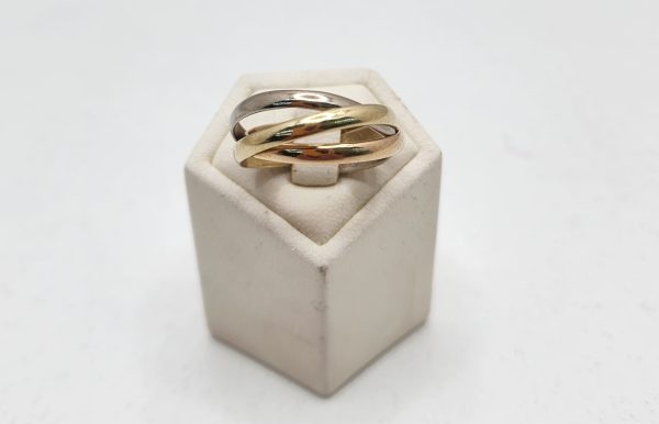 9CT Russian Wedding Band White, Yellow, Rose Gold - IP344696 - Image 3