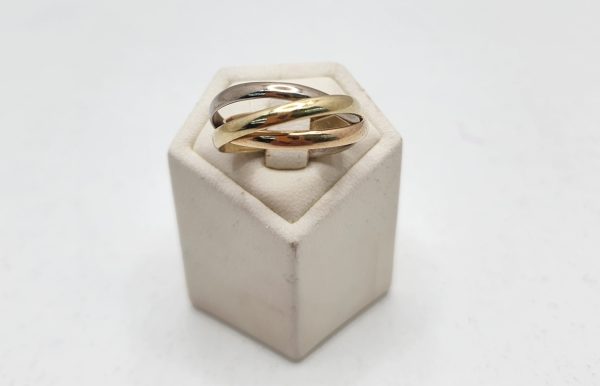 9CT Russian Wedding Band White, Yellow, Rose Gold - IP344696 - Image 10