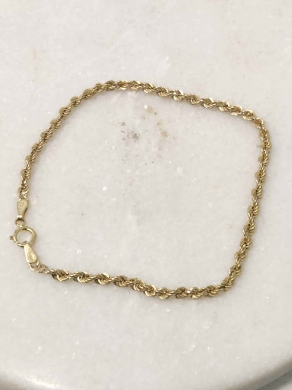 9CT YELLOW GOLD ROPE BRACELET #GN383543 - Image 6