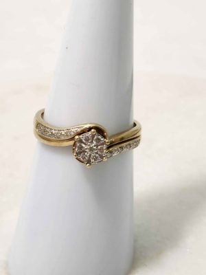 9CT YELLOW GOLD BRIDAL RING SET #GN385757