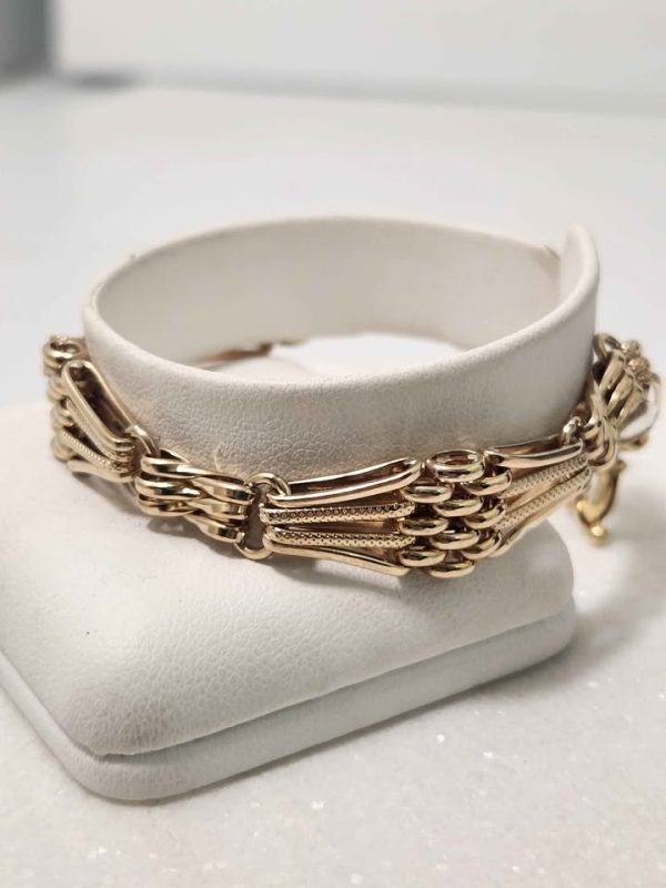 9CT YELLOW GOLD GATE BRACLET #GN380968 - Image 2