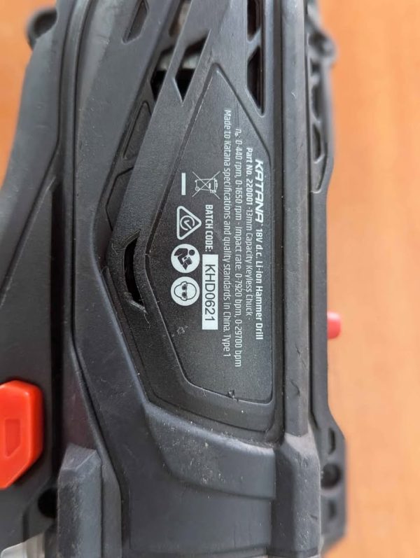 Katana 18V Hammer Drill Skin-Only (KHD0621) - BP353950 - Image 4