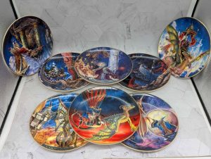 Royal Doulton 8 Pce Dragon/Wizard Fine Bone China Decorative Plates - BP374063