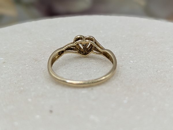 Ladies 18CT Yellow Gold Heart Styled Clear Stone Ring (1.3gms) - BP335713 - Image 4