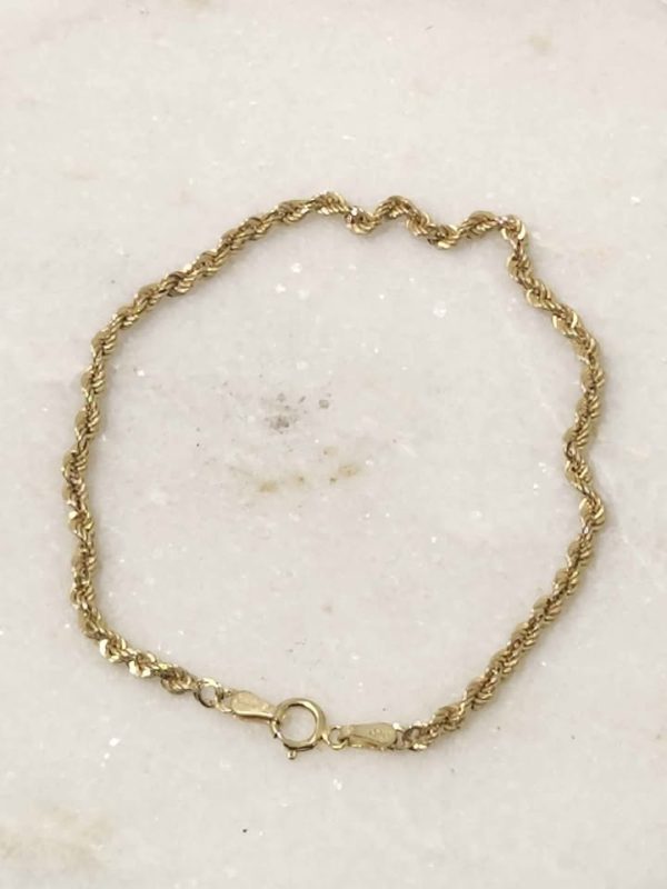 9CT YELLOW GOLD ROPE BRACELET #GN383543 - Image 5