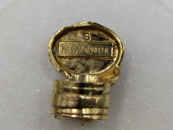 Ladies Yves Saint Laurent Gold Metal and Red Stone Dress Ring - BP385321 - Image 5