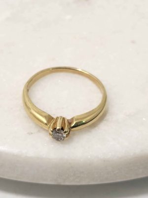 18CT YELLOW GOLD RING (SIZE:P) #GN384433
