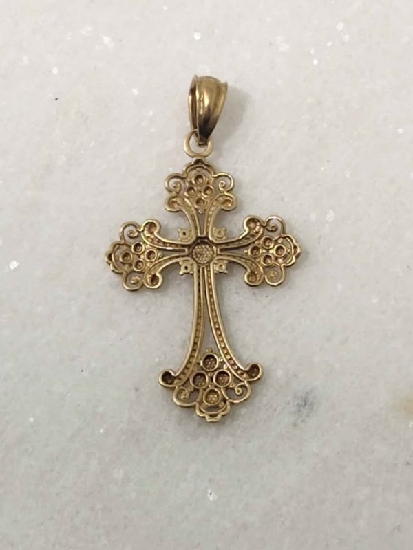 9CT YELLOW GOLD CROSS PENDANT #GN382155 - Image 6
